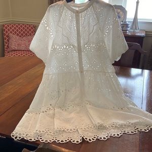 Anthropologie white eyelet dress size Medium